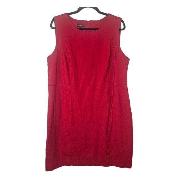 TALBOTS Red Sleeveless Sheath Dress - Size 16W - Picture 1 of 8